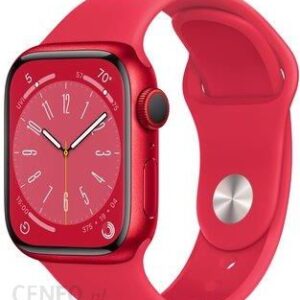 Apple Watch 8 Cellular 41mm Czerwony z opaską sportową w kolorze czerwonym (MNJ23WBA)