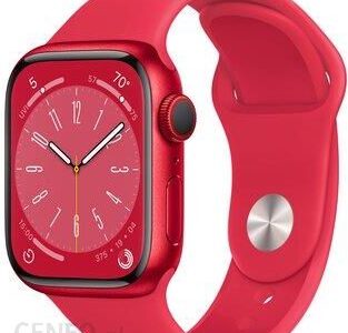 Apple Watch 8 Cellular 41mm Czerwony z opaską sportową w kolorze czerwonym (MNJ23WBA)