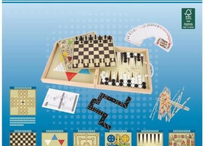 Carrefour Wooden Drewniany komplet 12 gier planszowych