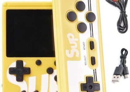 Konsola Ikonka Konsola przenośna mini do gier retro pad żółta