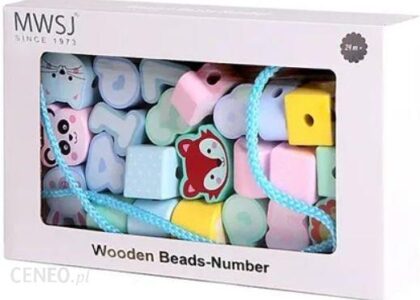 iWood Klocki Drewniane Do Nawlekania Pastelowe