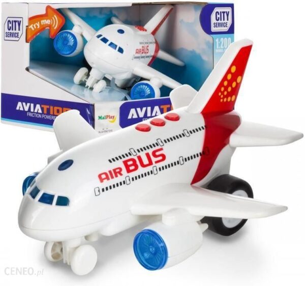 Malplay Samolot Interaktywny Pasażerski Dźwięk I Światło - Zabawka