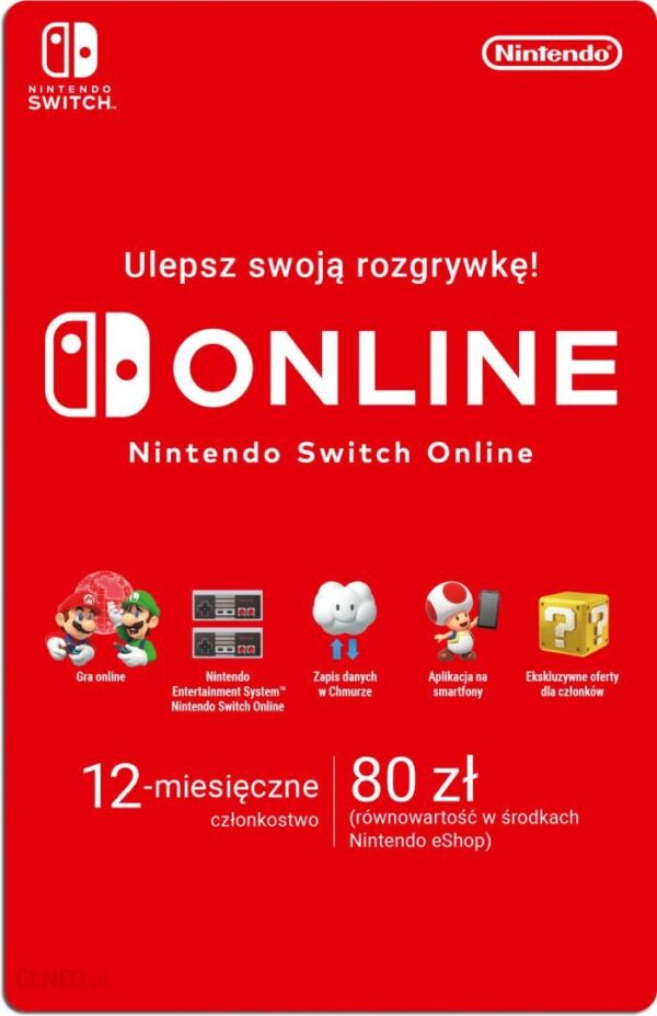 Nintendo Switch Online 12 Miesięcy