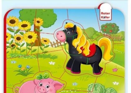 Piankowe puzzle magnetyczne. Koń i świnki