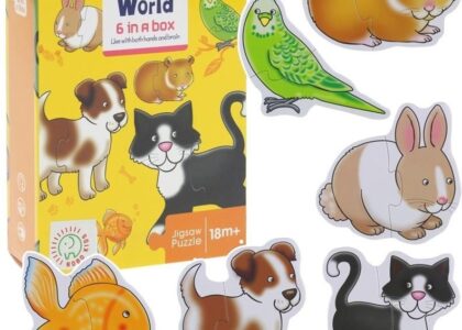 Puzzle Edukacyjne 12 el. Zwierzęta Domowe Pies Kot