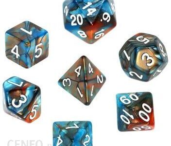 Rebel Komplet kości RPG Dwukolorowe Pomarańczowo-niebieskie