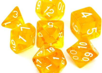 Rebel Komplet kości RPG Kryształowe Żółte