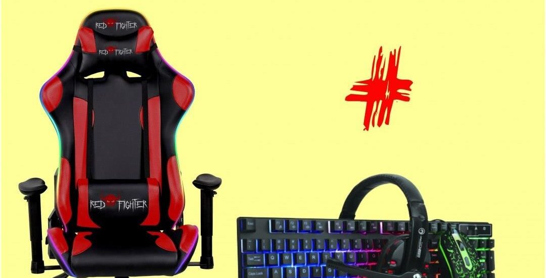 Red Fighter C8 Czarno-Czerwony + zestaw 3 w 1 CM370