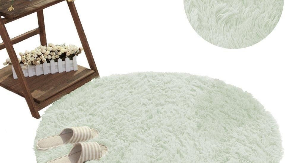 STRADO DYWAN OKRĄGŁY SHAGGY 160X160 WHITELIME - WHITELIME