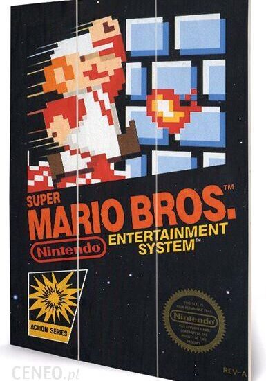 Super Mario Bros. Nes Cover Drewniana Dekoracja Na Ścianę Wielokolorowy