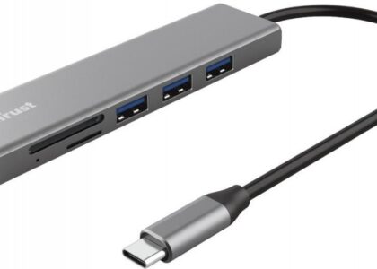 Trust CZYTNIK KART HALYX FAST USB-C HUB CARD READER (24191)
