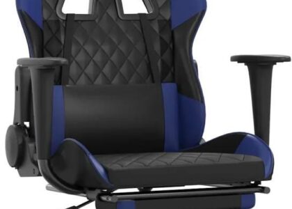 vidaXL Fotel gamingowy z podnóżkiem