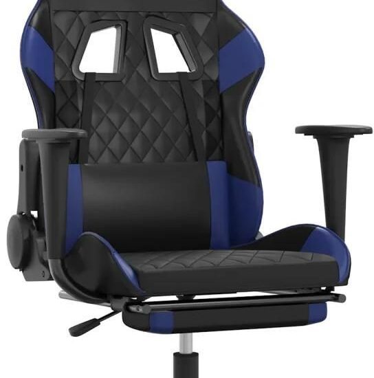 vidaXL Fotel gamingowy z podnóżkiem