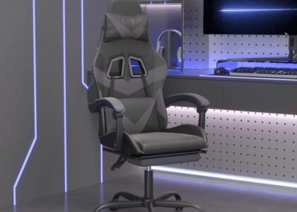 vidaXL Obrotowy fotel gamingowy z podnóżkiem
