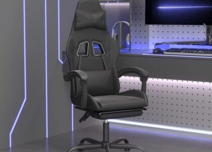 vidaXL Obrotowy fotel gamingowy z podnóżkiem