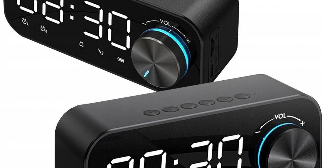 Zegar z głośnikiem bluetooth 2 alarmy przenośny - SDC01